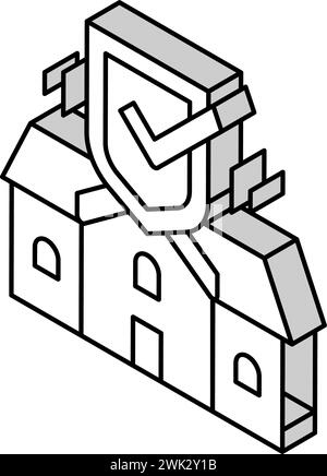 illustrazione vettoriale di icone isometriche per il crimine dei ladri Illustrazione Vettoriale