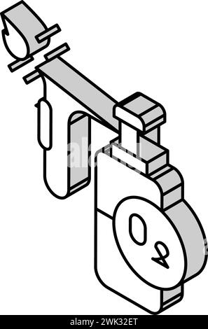 illustrazione del vettore dell'icona isometrica della bombola di ossigeno per la saldatura Illustrazione Vettoriale