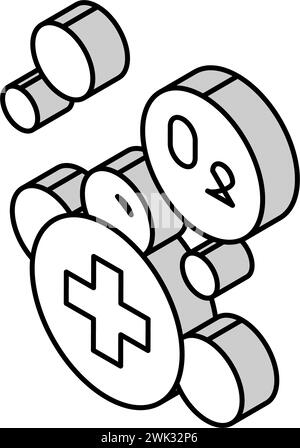 illustrazione del vettore dell'icona isometrica per l'aggiunta di acqua Illustrazione Vettoriale