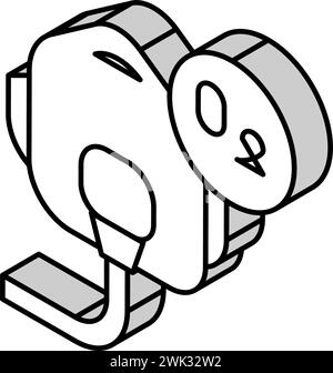 illustrazione del vettore dell'icona isometrica della maschera facciale dell'ossigeno pilota Illustrazione Vettoriale