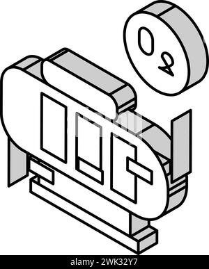 illustrazione del vettore dell'icona isometrica della camera di saturazione dell'ossigeno Illustrazione Vettoriale