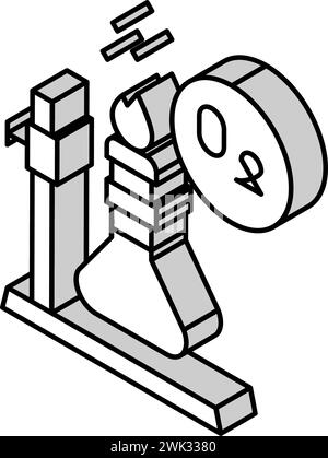 illustrazione vettoriale icona isometrica ossigeno ricerca chimica Illustrazione Vettoriale