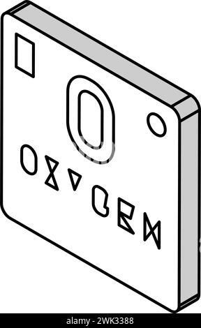 illustrazione vettoriale icona isometrica ossigeno 02 elemento chimico Illustrazione Vettoriale