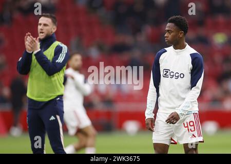 Amsterdam, Paesi Bassi. 18 febbraio 2024. AMSTERDAM, 18-02-2024, JohanCruyff Stadium, Eredivisie olandese stagione calcistica 2023/2024. Corrispondenza tra Ajax e NEC. Credito Jaydon Banel: Pro Shots/Alamy Live News Foto Stock