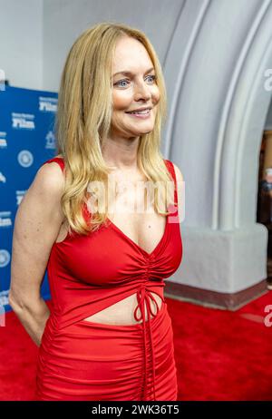 Santa Barbara, Stati Uniti. 17 febbraio 2024. Heather Graham arriva alla 39a serata di chiusura del Santa Barbara International Festival prima mondiale di Chosen Family all'Arlington Theatre di Santa Barbara, CALIFORNIA, il 17 febbraio 2024. (Foto di Rod Rolle/Sipa USA) credito: SIPA USA/Alamy Live News Foto Stock