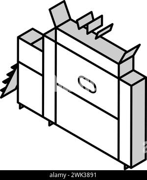 illustrazione del vettore dell'icona isometrica della macchina per la produzione di rifiuti Illustrazione Vettoriale