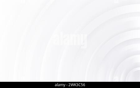Sfondo bianco astratto. Texture colore grigio chiaro. Motivo argento grigio. Sfondo moderno e minimalista. Cerchietto gradiente per la progettazione aziendale. Rotondo Illustrazione Vettoriale