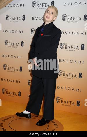 Londra, Regno Unito. 17 febbraio 2024. Molly Manning Walker partecipa al BAFTA Nominees Party 2024 alla National Gallery di Trafalgar Square, Londra. Credito: SOPA Images Limited/Alamy Live News Foto Stock