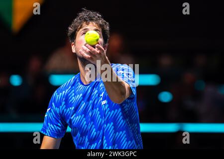 ROTTERDAM, PAESI BASSI - 18 FEBBRAIO: Robin Haase dei Paesi Bassi durante il giorno 7 dell'ABN AMRO Open 2024 ad Ahoy il 18 febbraio 2024 a Rotterdam, Paesi Bassi. (Foto di Joris Verwijst/BSR Agency) Foto Stock