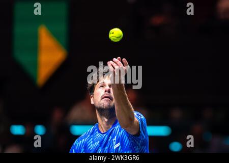 ROTTERDAM, PAESI BASSI - 18 FEBBRAIO: Robin Haase dei Paesi Bassi durante il giorno 7 dell'ABN AMRO Open 2024 ad Ahoy il 18 febbraio 2024 a Rotterdam, Paesi Bassi. (Foto di Joris Verwijst/BSR Agency) Foto Stock