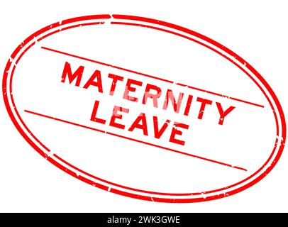 Timbro in gomma ovale rosso grunge per maternità su sfondo bianco Illustrazione Vettoriale