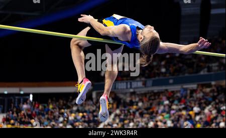 APELDOORN - Douwe Amels in azione nei 400 metri finali durante la seconda giornata dei campionati olandesi di atletica indoor. ANP IRIS VAN DEN BROEK Foto Stock