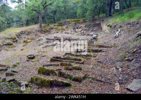 Necropoli dell'età del ferro di Los Castros de lastra. Valdegov’a.. Alava. Paesi baschi. Spagna. Foto Stock