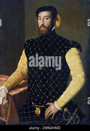 Garcilaso de la Vega. Ritratto del soldato e poeta spagnolo, Garcilaso de la Vega (c. 1501-1536), c. 1550-55 Foto Stock