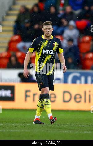 AESSEAL New York Stadium, Rotherham, Inghilterra - 17 febbraio 2024 Mattie Pollock (15) di Watford - durante la partita Rotherham United contro Watford, Sky Bet Championship, 2023/24, AESSEAL New York Stadium, Rotherham, Inghilterra - 17 febbraio 2024 crediti: Arthur Haigh/WhiteRosePhotos/Alamy Live News Foto Stock