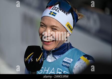 Jonna Sundling, svedese, dopo aver vinto la gara di sci di fondo della Coppa del mondo FIS 10-k femminile (Loppet Cup) al Theodore Wirth Regional Park di Minneapo Foto Stock