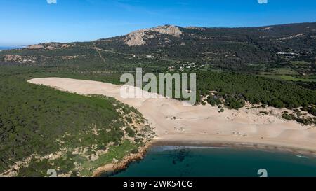 Vista aerea della duna di Bolonia sull'omonima spiaggia Foto Stock