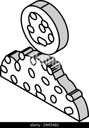 illustrazione vettoriale dell'icona isometrica del groat Illustrazione Vettoriale