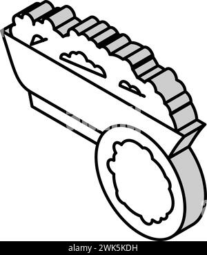 illustrazione vettoriale dell'icona isometrica della gola di semola Illustrazione Vettoriale