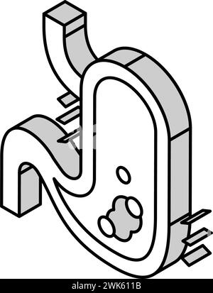 illustrazione vettoriale dell'icona isometrica della malattia gastrica Illustrazione Vettoriale