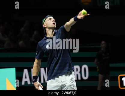 Tallon Griekspoor dei Paesi Bassi contro Jannik Sinner d'Italia, semifinale durante l'ABN AMRO Open 2024, ATP 500 torneo di tennis il 17 febbraio 2024 a Rotterdam, Paesi Bassi Foto Stock