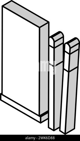 set di pennelli micro per illustrazione vettoriale di icone isometriche ciglia Illustrazione Vettoriale