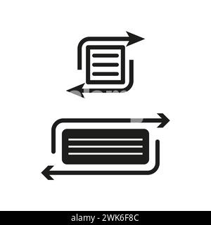 Processo di sincronizzazione dei documenti. Frecce di trasferimento dati. Flusso di lavoro per lo scambio di file. Illustrazione vettoriale. EPS 10. Illustrazione Vettoriale