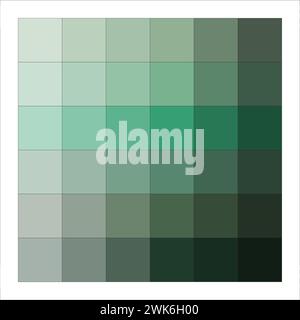 Pattern geometrico con sfumatura uniforme. Sfumature di verde su sfondo vettoriale. Griglia digitale minimalista. Illustrazione vettoriale. EPS 10. Illustrazione Vettoriale