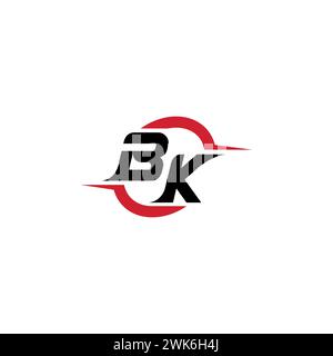 Logo iniziale BK concetto elegante e accattivante per esport o giochi come ispirazione Illustrazione Vettoriale