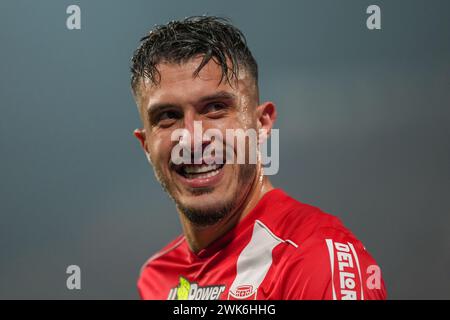Monza, Italie. 18 febbraio 2024. Dany Mota (AC Monza) durante la partita di campionato italiano di serie A tra AC Monza e AC Milan il 18 febbraio 2024 all'U-Power Stadium di Monza, Italia - Photo Morgese-Rossini/DPPI Credit: DPPI Media/Alamy Live News Foto Stock