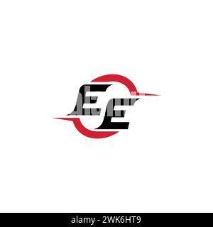 Logo EE Initial concept cool ed elegante per esport o gaming come ispirazione Illustrazione Vettoriale