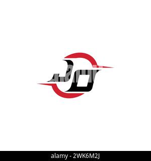 JO Initial logo concept elegante e accattivante per esport o gaming come ispirazione Illustrazione Vettoriale