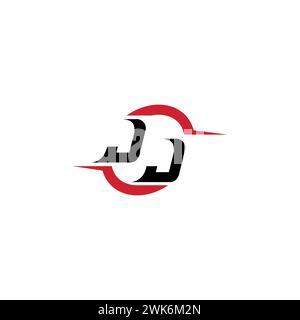 Logo JJ Initial Concept elegante e accattivante per esport o gaming come ispirazione Illustrazione Vettoriale