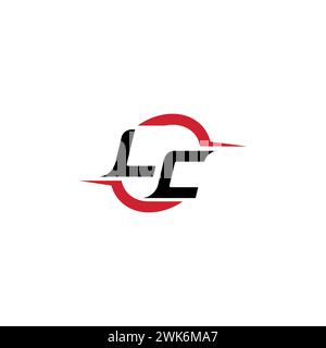 Logo LC Initial Concept elegante e accattivante per esport o gaming come ispirazione Illustrazione Vettoriale