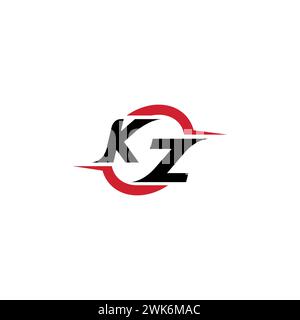 Logo iniziale KZ concetto elegante e accattivante per esport o giochi come ispirazione Illustrazione Vettoriale