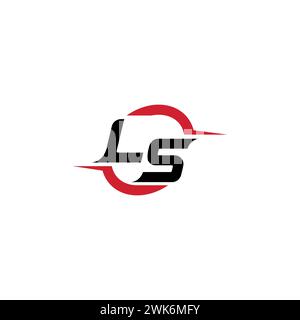 Logo LS Initial Concept elegante e accattivante per esport o gaming come ispirazione Illustrazione Vettoriale