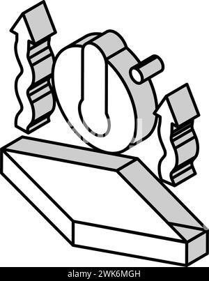 illustrazione vettoriale dell'icona isometrica della lana minerale dell'isolamento termico Illustrazione Vettoriale