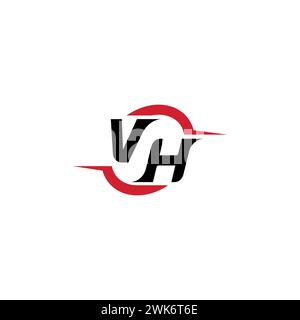 Logo VH Initial Concept elegante e accattivante per esport o gaming come ispirazione Illustrazione Vettoriale