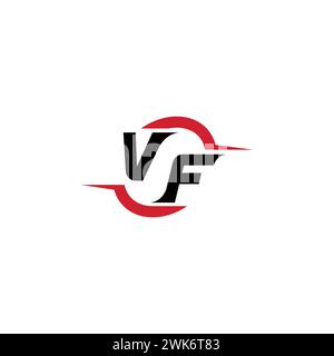 Logo VF Initial Concept accattivante ed elegante per esport o gaming come ispirazione Illustrazione Vettoriale