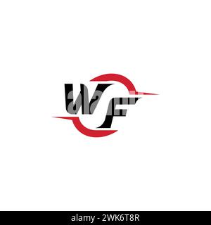 Logo WF Initial concept cool ed elegante per esport o gaming come ispirazione Illustrazione Vettoriale