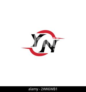 Logo YN iniziale concept elegante e accattivante per esport o gaming come ispirazione Illustrazione Vettoriale