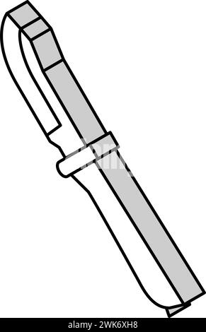 illustrazione vettoriale dell'icona isometrica del coltello da caccia Illustrazione Vettoriale