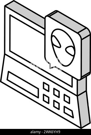 illustrazione vettoriale dell'icona isometrica di un laptop alien space Illustrazione Vettoriale