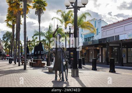 Statua di bronzo, Napier, nuova Zelanda Foto Stock