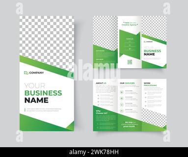 Brochure business triplice. Modello pieghevole per brochure Creative e Professional minimalista Illustrazione Vettoriale