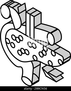 illustrazione vettoriale dell'icona isometrica endocrinologica del pancreas Illustrazione Vettoriale