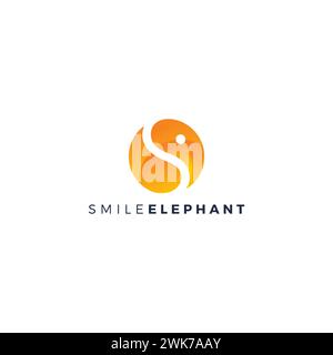 Logo S Elephant Abstract. Icona lettera S. Illustrazione Vettoriale