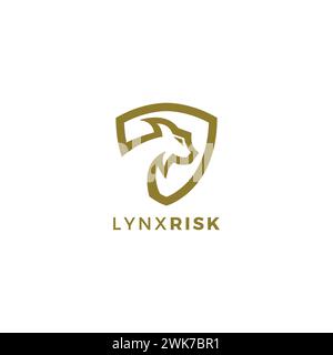 Logo Lynx Risk. Illustrazione vettoriale del logo Cat Illustrazione Vettoriale