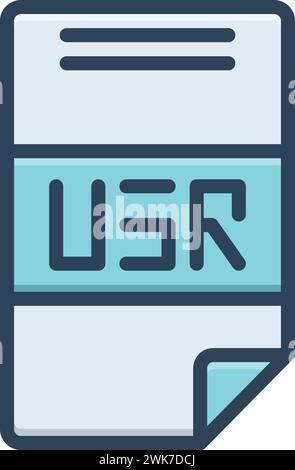 Icona per usr, monogramma Illustrazione Vettoriale