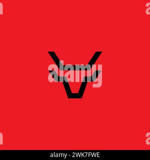 logo bull semplice. Logo Cow Head. logo bull line Illustrazione Vettoriale
